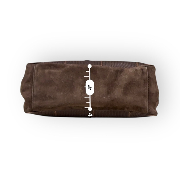 Vintage 90s Lauren Ralph Lauren Brown/Green Glen Plaid Tote Suede Trim - Picture 7 of 11